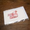 carte postale lapin rose
