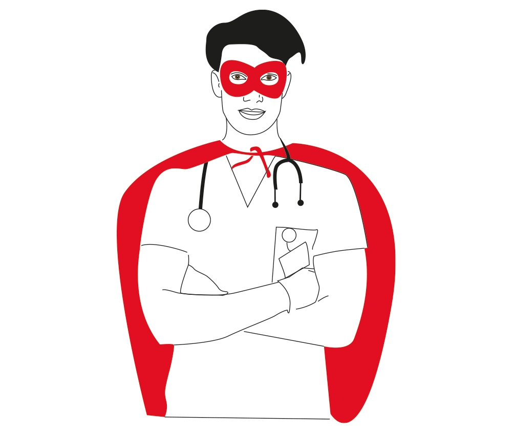 Illustration d'un docteur de webmarketing par Laure André